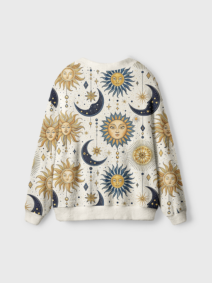 Vintage Black Cat Fall Leaves Cardigan Sweaters-boldoversize