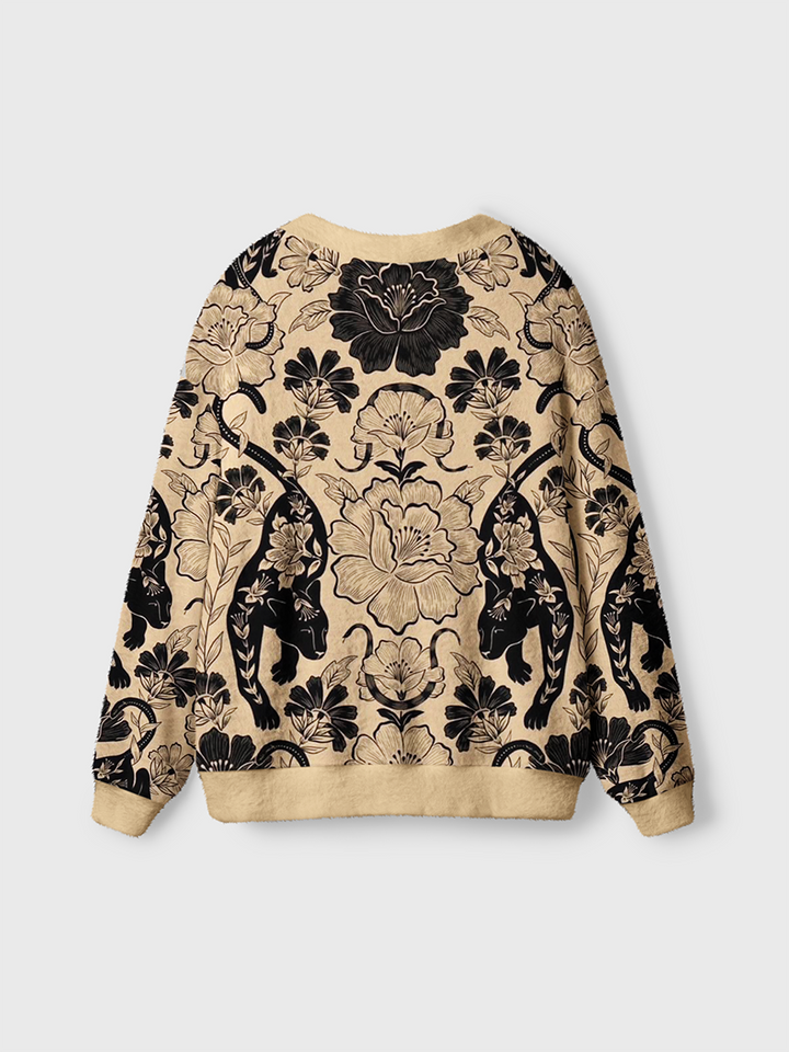 Vintage Wild Panther Garden Cardigan Sweaters-boldoversize