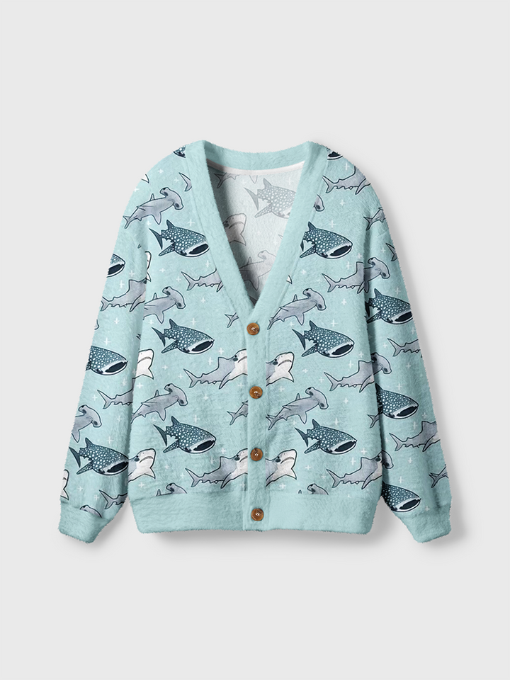 Vintage Whale Shark Cardigan Sweaters-boldoversize