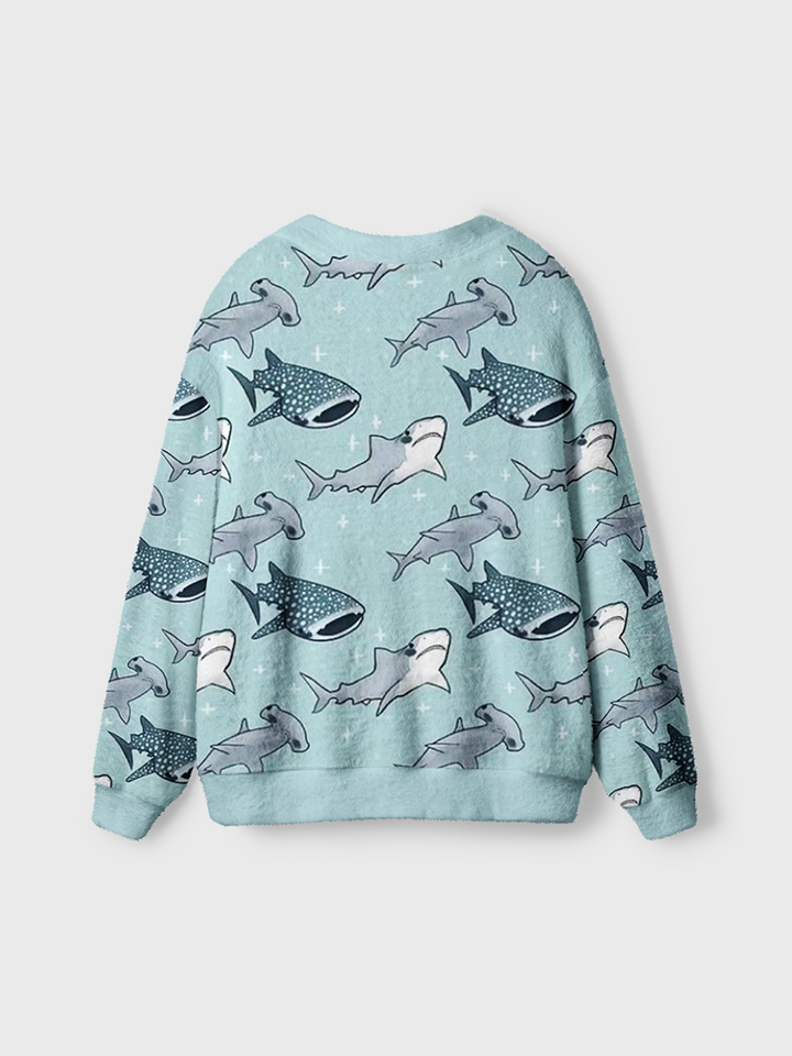 Vintage Whale Shark Cardigan Sweaters-boldoversize
