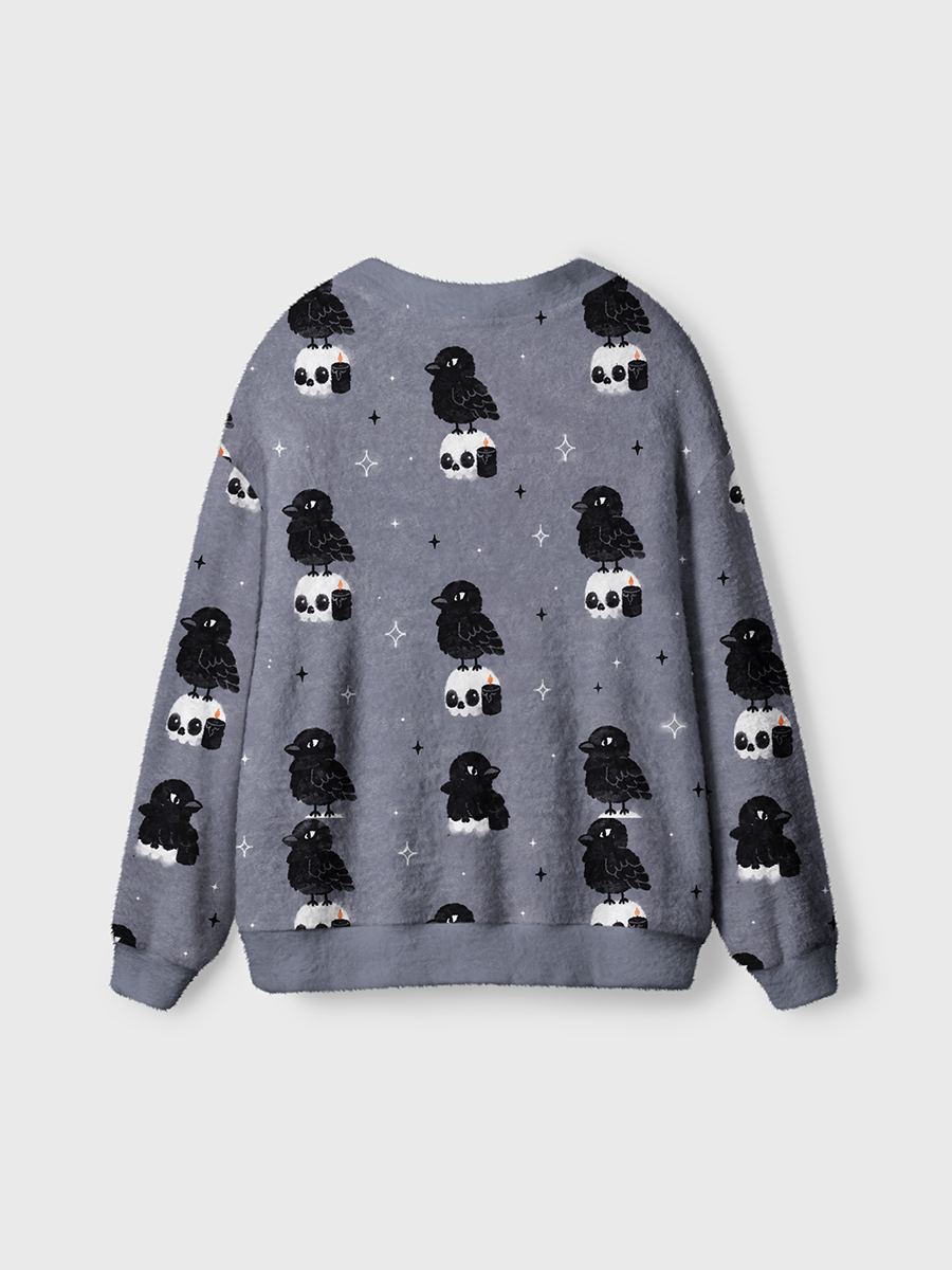 Vintage Pink Coquette Halloween Bow Ghost Cardigan Sweaters-boldoversize